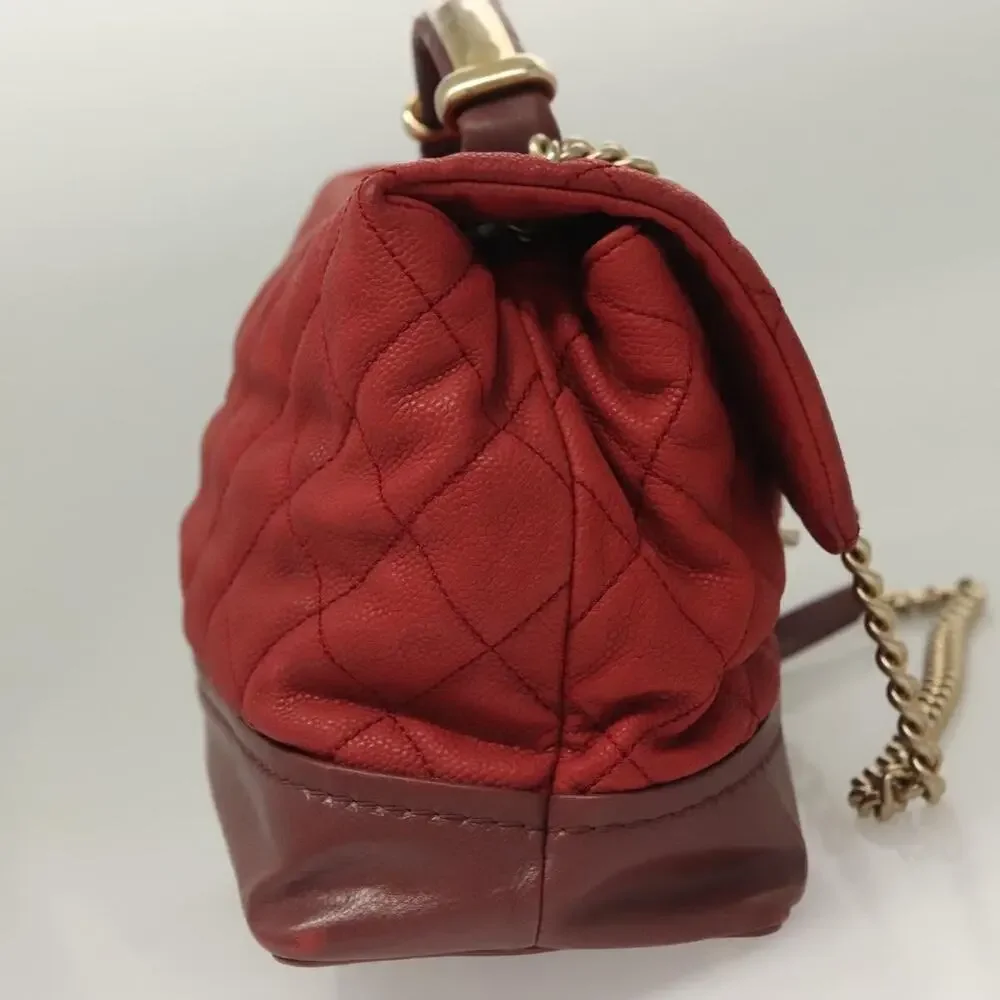 Chanel Matelasse Chain Shoulder Bag Caviar Skin Red